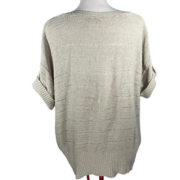 𝅺Wallis UK  boatneck sweater jumper cap sleeves ribbed cream Size 12-14 - Picture 2 of 13